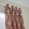 Tissu de rideau à rayures en polyester de couleur rouge traditionnel